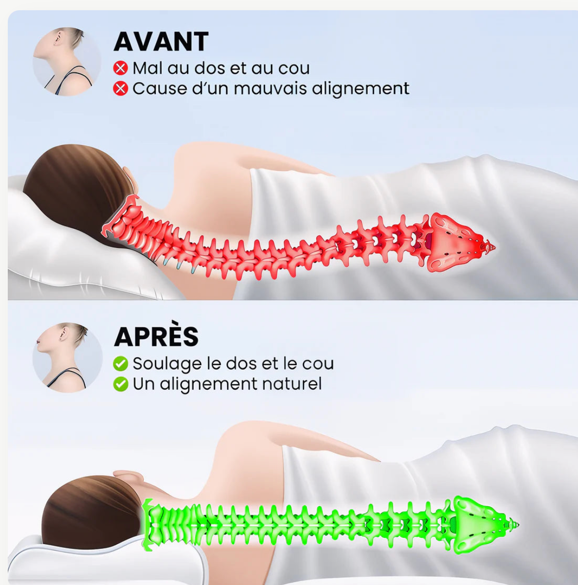 Oreiller Cervical Ergonomique à mémoire de forme